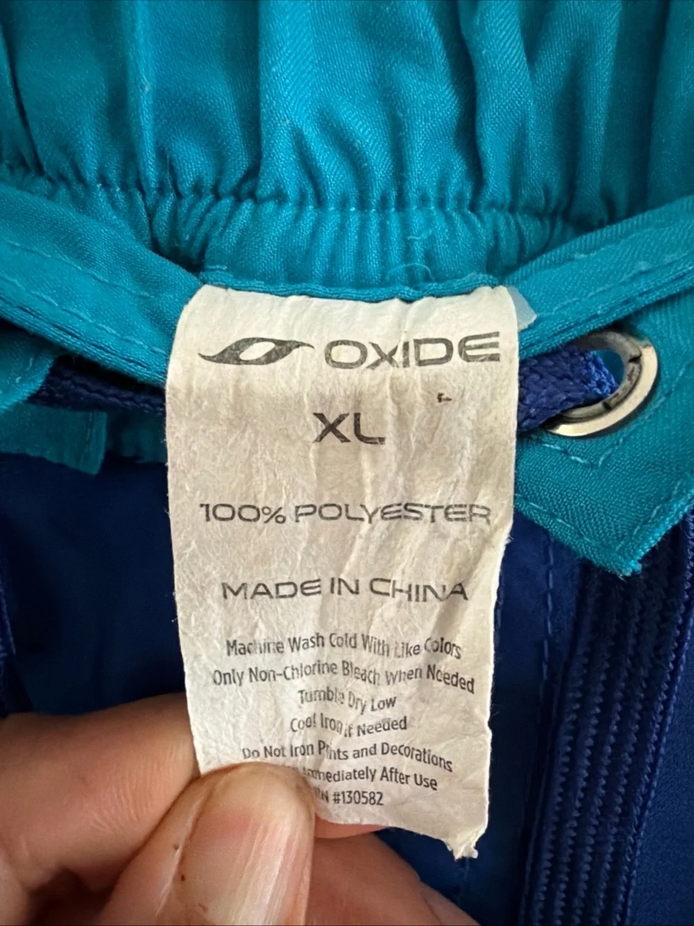 OXIDE MEN SWIMMING Trunks Size XL Navy Blue Mesh Lined Elastic Waist Pockets
